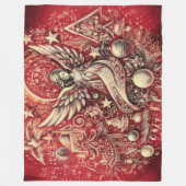 Hard Pastel Tekening Kerst Engel Fleece Deken (Voorkant)