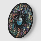 Hard Pastel tekening Kerstkrans Grote Klok (Hoek)