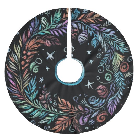 Hard Pastel tekening Kerstkrans Kerstboom Rok (Voorkant)