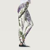 Hard Pastel Tekening Paarse Wisteria Leggings (Rechts)