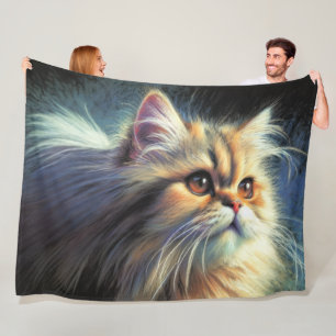 Hard Pastel Tekening Perzische Kat Fleece Deken