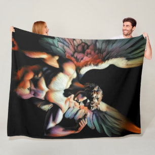 Hard Pastel Tekening Prachtige Engel Fleece Deken