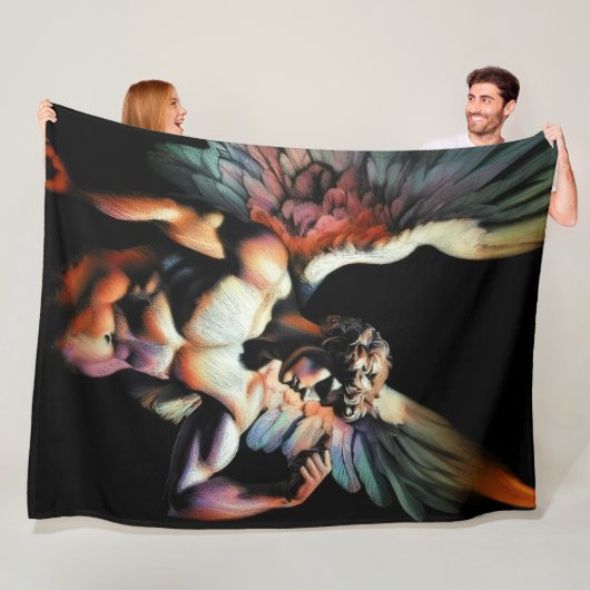 Hard Pastel Tekening Prachtige Engel Fleece Deken (In situ)