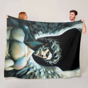 Hard Pastel Tekening Prachtige Engel Fleece Deken