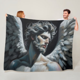 Hard Pastel Tekening Prachtige Engel Fleece Deken