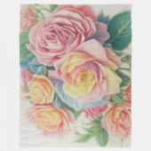 Hard Pastel Tekening Rozen Fleece Deken (Voorkant)