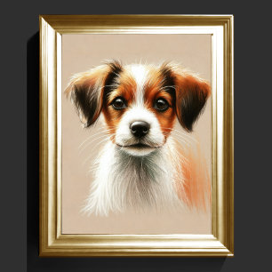 Hard Pastel Tekening Schattige Dog Poster
