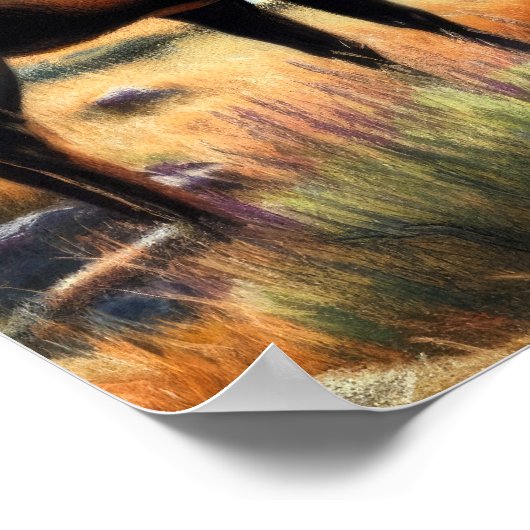 Hard Pastel Tekening Schilderij van een Elk Poster (Hoek)