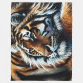 Hard Pastel Tekening Tijger Fleece Deken (Voorkant)