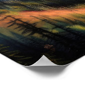 Hard Pastel Tekening van Berglandschap Poster (Hoek)