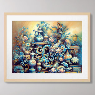 Hard Pastel Tekening van Chinese Menagerie Poster