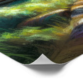 Hard Pastel Tekening van Log Cabin in de Bossen Poster (Hoek)