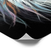 Hard pastel tekening witte tijger poster (Hoek)