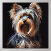 Hard Pastel Tekening Yorkshire Terrier Yorkie Poster (Voorkant)