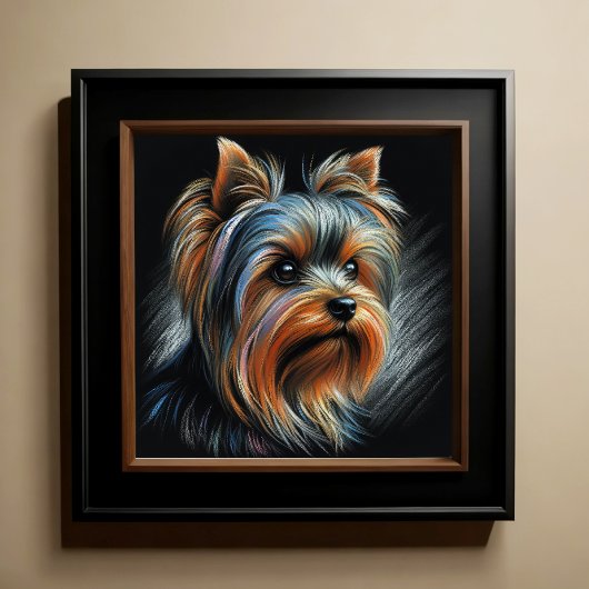 Hard Pastel Tekening Yorkshire Terrier Yorkie Poster