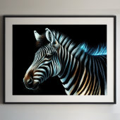 Hard Pastel Tekening Zebra Poster