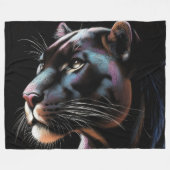 Hard Pastel Tekening Zwarte Panther Fleece Deken (Voorkant (Horizontaal))