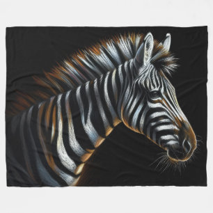 Hard Pastel Zebra op Zwart Fleece Deken