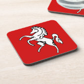 Hard plastic coaster with flag of Kent County Bier Onderzetter (Linkerzijde)