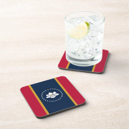 Hard plastic coaster with flag of Mississippi, USA Bier Onderzetter