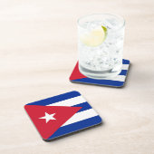 Hard plastic onderzetter met vlag van Cuba (Rechterzijde)