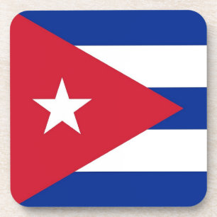 Hard plastic onderzetter met vlag van Cuba