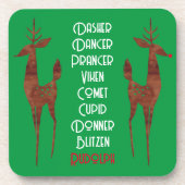 Hard plastic onderzetter - Santa's Reindeer - Rudo (Voorkant)