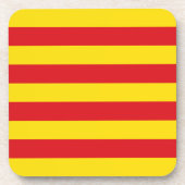 Hard plastisch onderzetter met Catalaanse vlag (Voorkant)