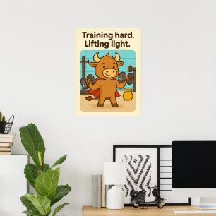 Hard regenen. Licht optillen. – Grappige Bullio Gy Poster