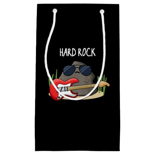Hard Rock Funny Geology Music Pun Dark BG Klein Cadeauzakje (Voorkant)