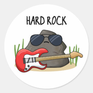 Hard Rock Funny Geology Music Pun Ronde Sticker