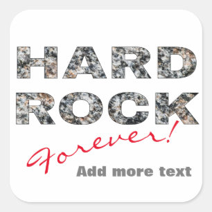 Hard Rock Granite-tekst Vierkante Sticker