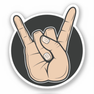 Hard Rock Heavy Metal Devil Horns Handteken Sticker