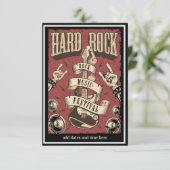 Hard Rock Music Festival Invitation Carte Flat (Debout devant)