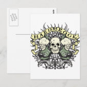 Hard Rock Skull en Guitars Briefkaart (Voorkant / Achterkant)