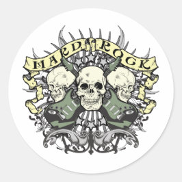 Hard Rock Skull en Guitars Ronde Sticker