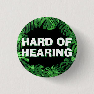 Hard van het gehoor zwart groene tropische bladere ronde button 3,2 cm