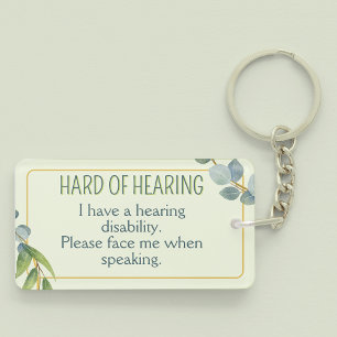 Hard van horen Doofheid Alert Groene bladeren Sleutelhanger