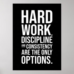 Hard werk en discipline - Gym, Hustle, Succes Poster