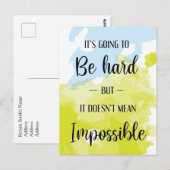 hard werken | Aanmoediging van Waterverf Briefkaart (Voorkant / Achterkant)