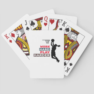 Hard werken, hard spelen vrouwelijke basketballer pokerkaarten