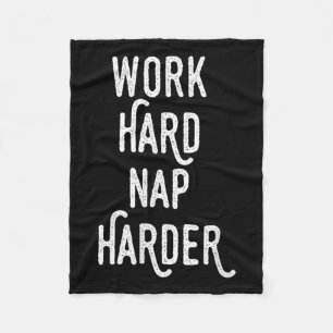 Hard werken, harder slapen _ Grappige Motivatie Qu Fleece Deken