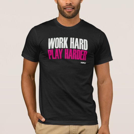 hard werken harder spelen - wit t-shirt (Voorkant)