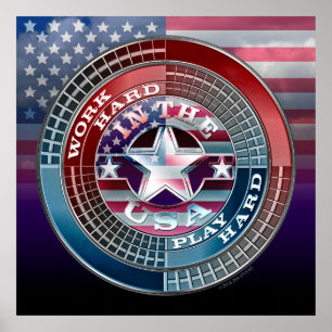 hard werken in het Amerikaanse Poster