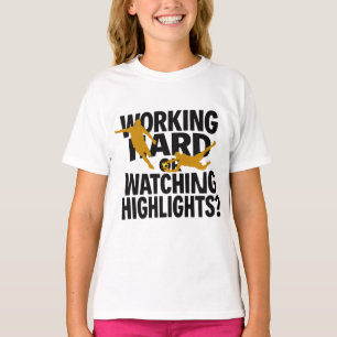 Hard werken of hoogtepunten kijken Funny Voetbal T-shirt