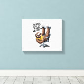 Hard werken of nauwelijks werken luiaard canvas afdruk (Insitu (Houten vloer))