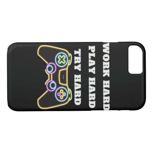 Hard werken Play Hard Classic Trending Case-Mate iPhone Case (Achterkant (Horizontaal))