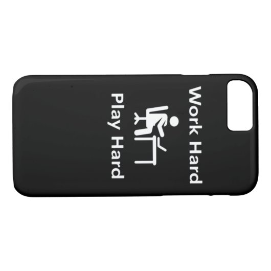 Hard werken Play Hard Laptop Case-Mate iPhone Case (Achterkant (Horizontaal))
