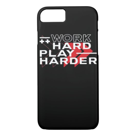 Hard werken Play Hard Motivatie Gaming Hustling C Case-Mate iPhone Case (Achterkant)