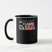 Hard werken Play Hard Motivatie Gaming Hustling C Mok (Links)
